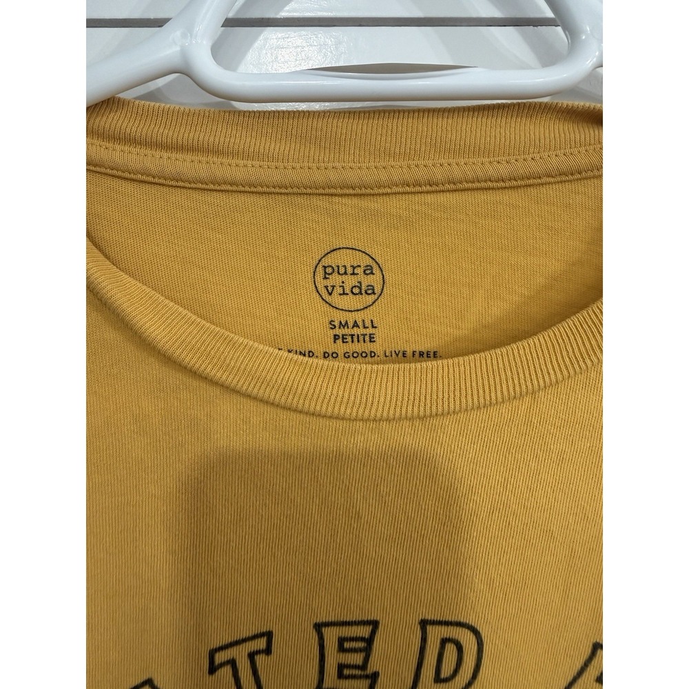 Pura Vida Desert Oversize T-shirt Desert Mustard Yellow Small Petite - Picture 2 of 3